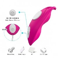 Panty Vibrator w/Magnetic Clip, Silicone, Remote Control 9 Speed, RED